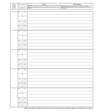 Registro Antiriciclaggio Operatori Non Finanz. 31X24 96Fg E2179 Edipro