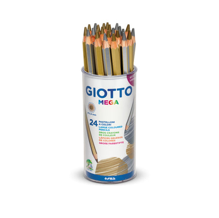 Barattolo 24 Pastelli Giotto Mega Oro/Argento Fila