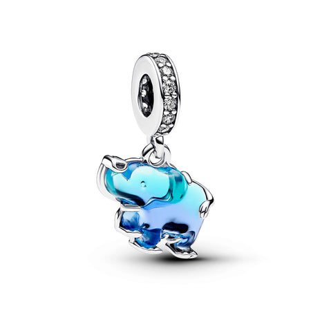 Pandora - Charm Pendente Elefante Vetro di Murano Blu