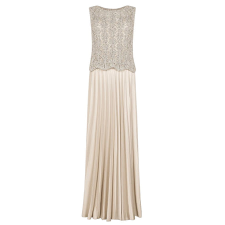 Dexterior vestiti casual donna d.exterior - pizzo cristalli abito plisse' - avorio da donna
