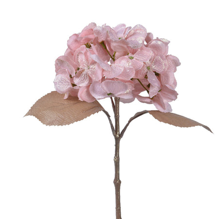Fiore decorativo ortensia in poliestere rosa, decorazione da 45 cm