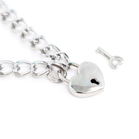 Collana con lucchetto in metallo con cuore