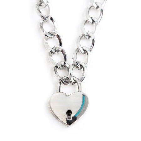 Collana con lucchetto in metallo con cuore