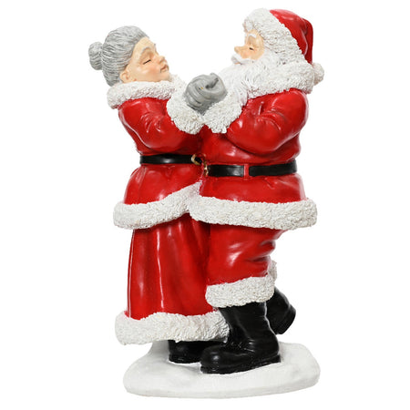 Statuetta con babbo natale e Mamma natale che ballano decorazione per interno