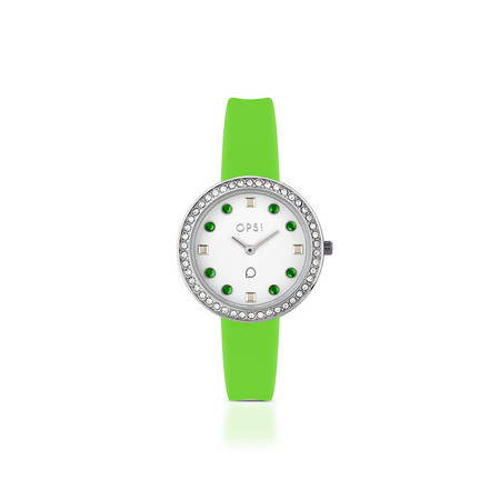Ops Object - Orologio SILICON FINE con cinturino in silicone verde
