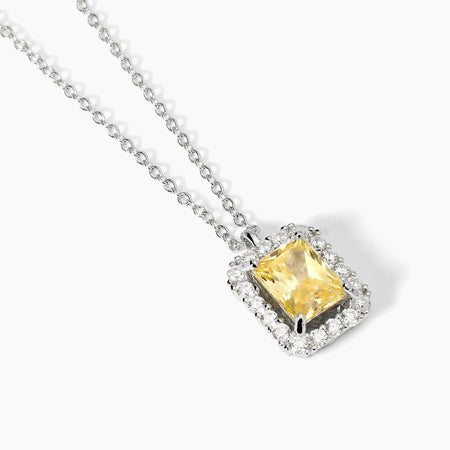 Mabina - Girocollo in argento con zircone Lemon DESIDERIO INFINITO