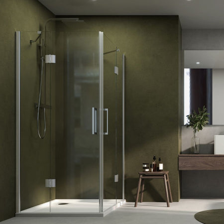 Cabina doccia Angolare Giglio 2 Ante Cristallo 8 mm Trasparente 70x120x195h