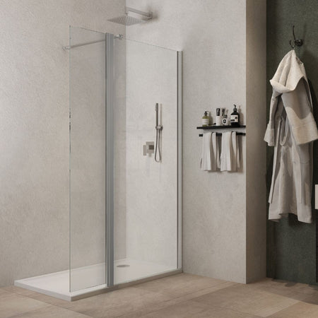 Parete Doccia Walk In Basculante Lorna L112F Cristallo 8 Millimetri 117-119 cm