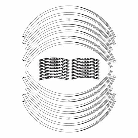 Strisce adesive cerchi ruote moto 17" 19" compatibili con Ducati Multistrada v4