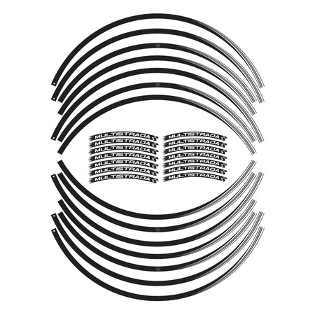 Strisce adesive cerchi ruote moto 17" 19" compatibili con Ducati Multistrada v4