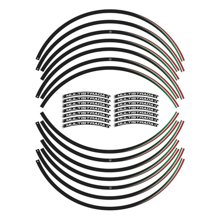 Strisce adesive cerchi ruote moto 17" 19" compatibili con Ducati Multistrada v4