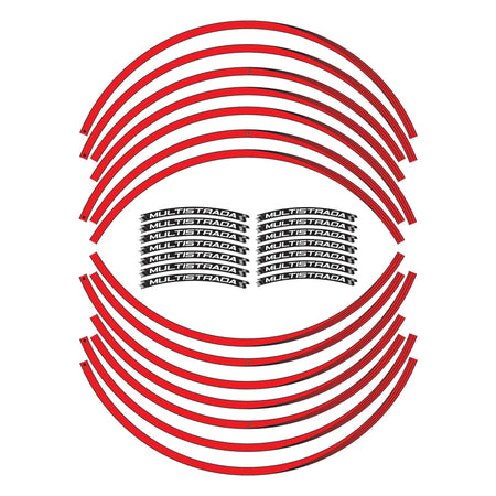 Strisce adesive cerchi ruote moto 17" 19" compatibili con Ducati Multistrada v4