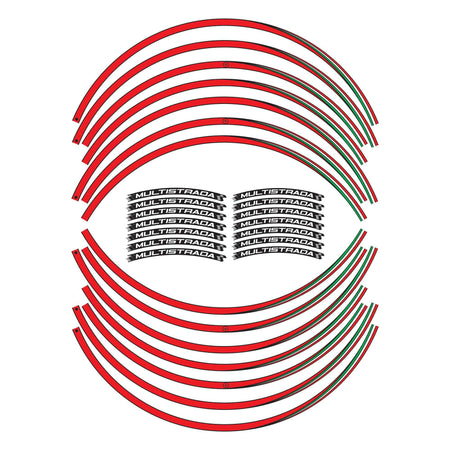 Strisce adesive cerchi ruote moto 17" 19" compatibili con Ducati Multistrada v4