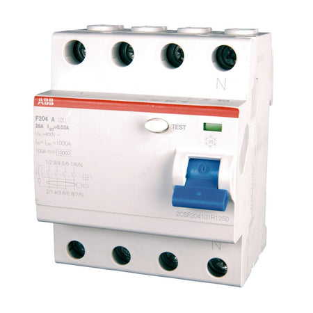 Interruttore differenziale puro F204 AC-63/0,03 4P 63A 30mA Abb
