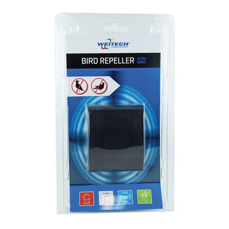 Repellente per Piccioni e volatili ad ultrasuoni "WK0020" a batteria da interno ed esterno 40 mtq