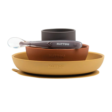 Set Pappa Svezzamento Nattou 4 pz in Silicone
