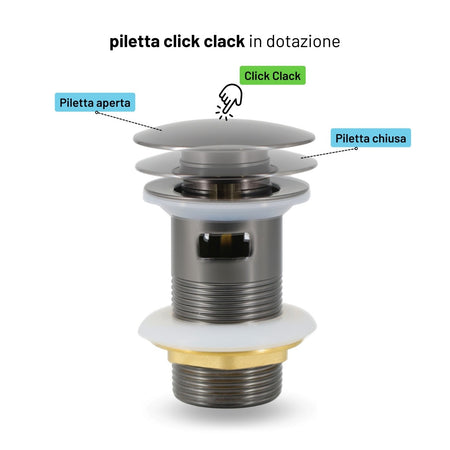 Miscelatore Monocomando Bidet Jazz Installazione Rapida Piletta Click Clack