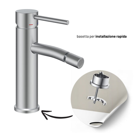 Miscelatore Monocomando Bidet Jazz Installazione Rapida Piletta Click Clack