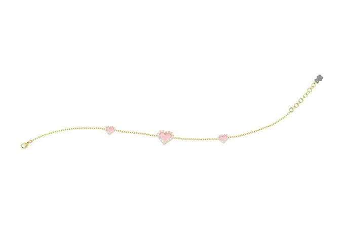 Nanãn Bracciale Cuori Rosa Argento