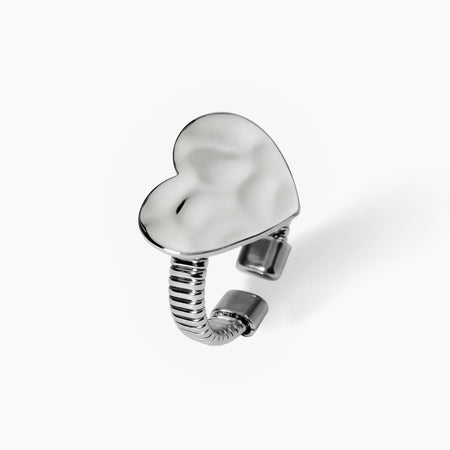 KIDULT - Anello con cuore effetto martellato STYLE 03
