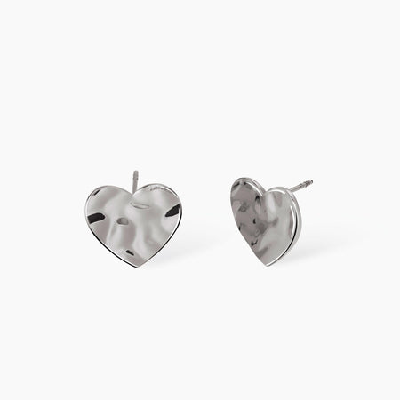 KIDULT - Orecchini cuore effetto martellato STYLE 03