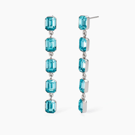 KIDULT - Orecchini pendenti con cristalli azzurri STYLE 01