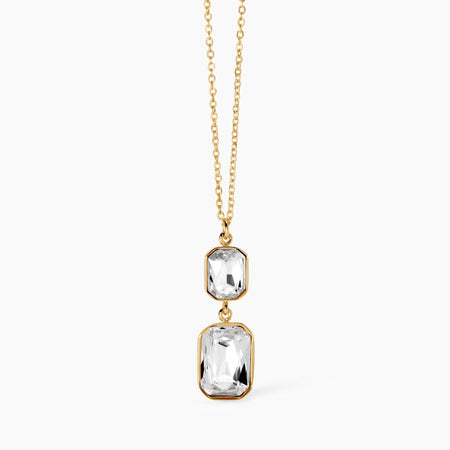 Kidult - Collana a girocollo dorato con cristalli pendenti STYLE 01