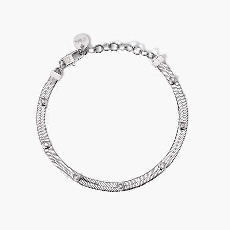 Kidult - Bracciale regolabile con cristalli bianchi STYLE 04