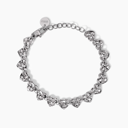 Kidult - Bracciale con cuori effetto martellato STYLE 03