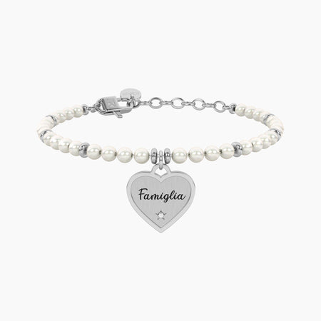 Kidult - Bracciale perle con ciondolo cuore per famiglia Cuore | famiglia