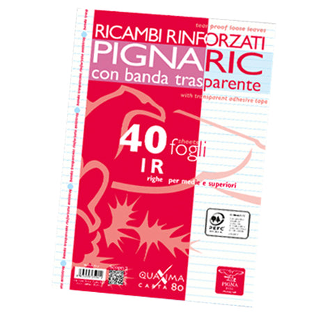 Ricambi Forati Rinforzati A4 1Rigo 40Fg 80Gr Pignaric