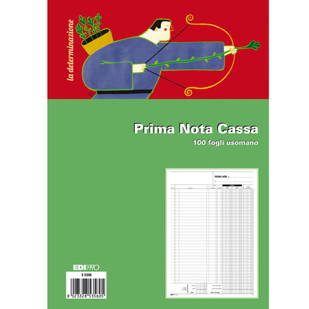 Blocco Prima Nota Cassa 31X21Cm 100Fg Uso Mano E5356