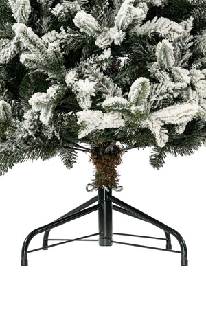 Albero di Natale Slim innevato "Fred" in PE Effetto Real Touch + PVC + Flock