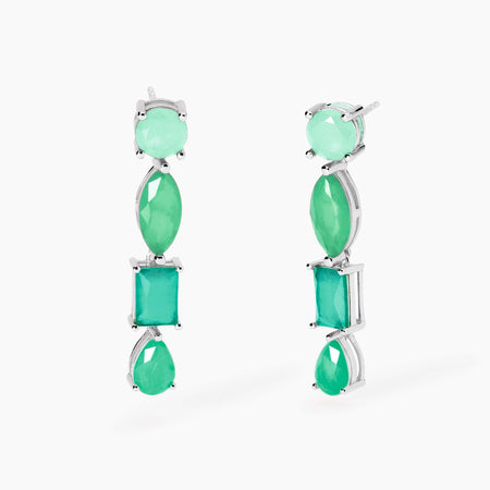 Mabina - Orecchini con fusion stone glass verde SANTORINI