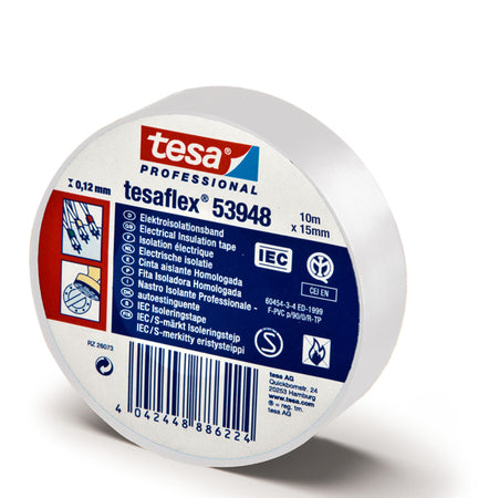 Nastro Adesivo Isolante 10Mtx15Mm Bianco Professionale