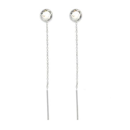 BYSIMON - Orecchini in Argento 925 lunghi con punto luce