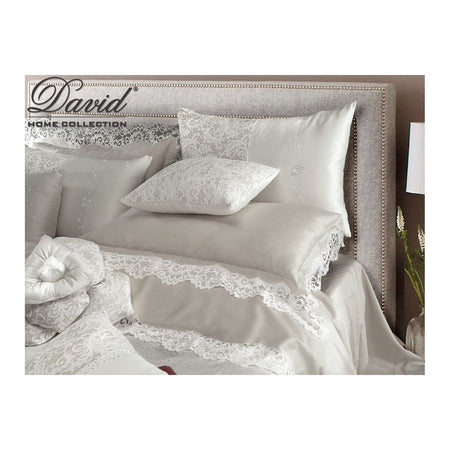 Coppia Lenzuola Raso Cotone Chantal con Pizzo