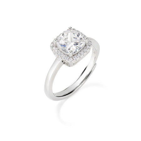 AMEN - Anello Lady Regolabile con Zircone Bianco Taglio Radiant
