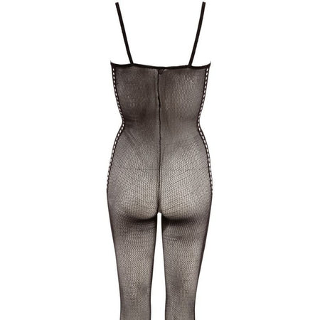 Tuta a rete catsuit con ricamo laterale