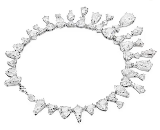 Swarovski Collana Mesmera Statement, Taglio misto, Bianca, Placcato rodio