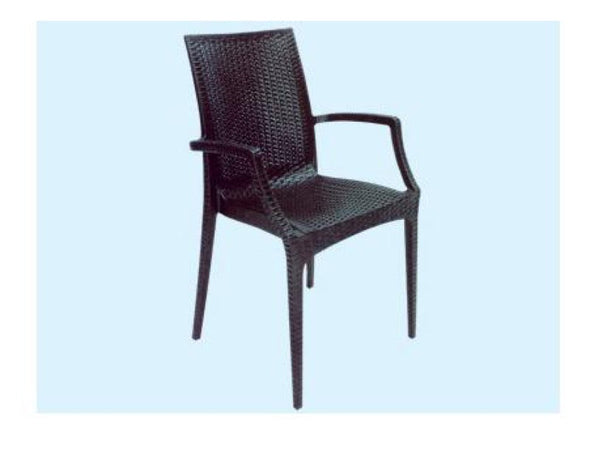 2 PZ POLTRONA SEDIA IN RESINA RATTAN BISTROT COLORE BIANCO O ANTRACITE