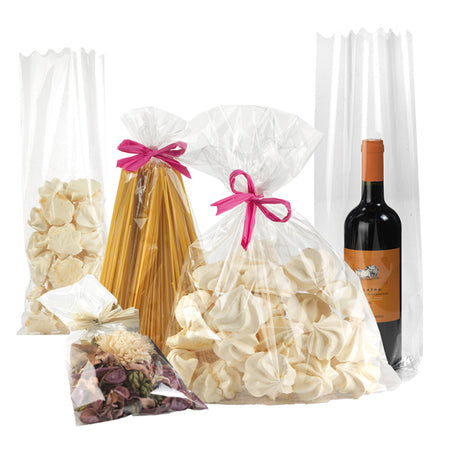 100 Buste Regalo Crystal Trasparente 25X40Cm