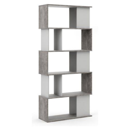 Libreria tvilum 71735gx49 maze ossido cemento e bianco