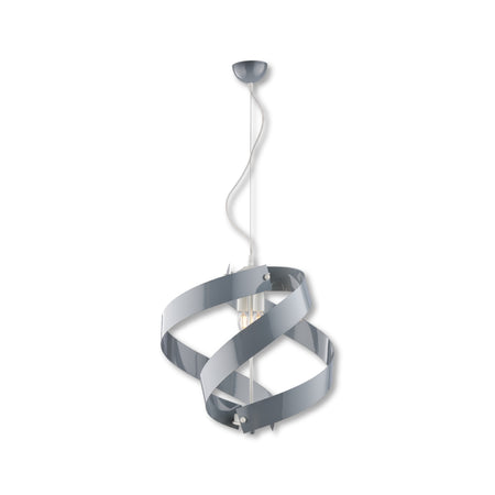 Lampadario a Sospensione in Metallo Verniciato, 2 luci, Circolare Sagomato 46W