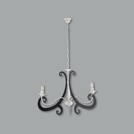 Lampadario Sospensione Metallo Verniciato Camilla 3 luci E14 Bianco/Nero