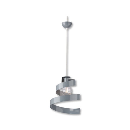 Lampadario Sospensione 1Luce E27 Metallo Altezza Regolabile Grigio Moderno