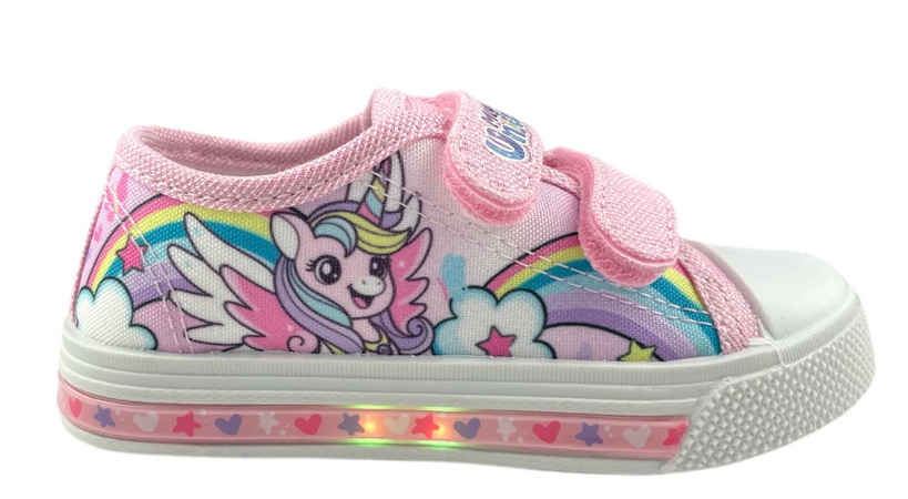 Scarpe Unicorno bambina con luci dal 25 al 33 in tela