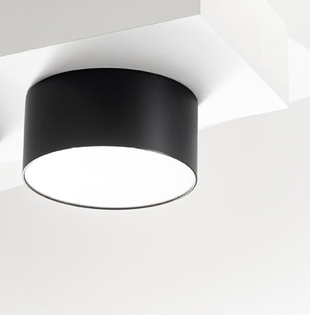 Plafoniera alluminio Gea Led CLOE 65 GPL243C LED lampada soffitto nero tonda moderna interno 16W 3000°K IP20