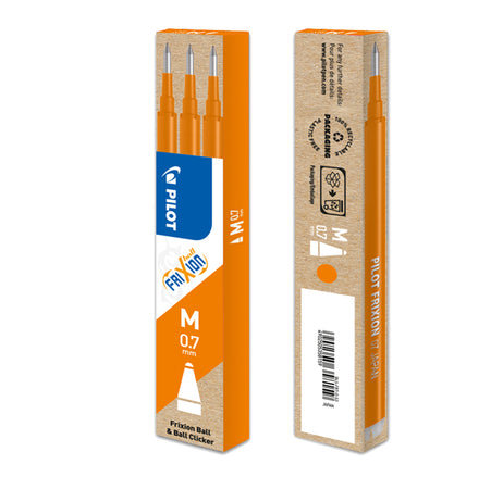 Set 3 Refill Sfera Frixionball 0.7Mm Arancio Pilot