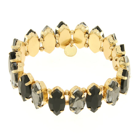 BYSIMON - Bracciale in Metallo con cristalli nelle sfumature del nero